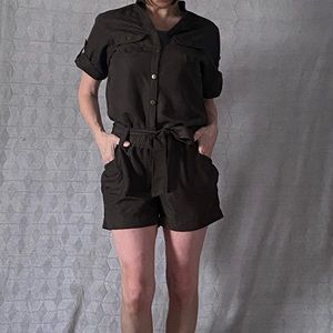 New York and Company olive green romper, extra sm